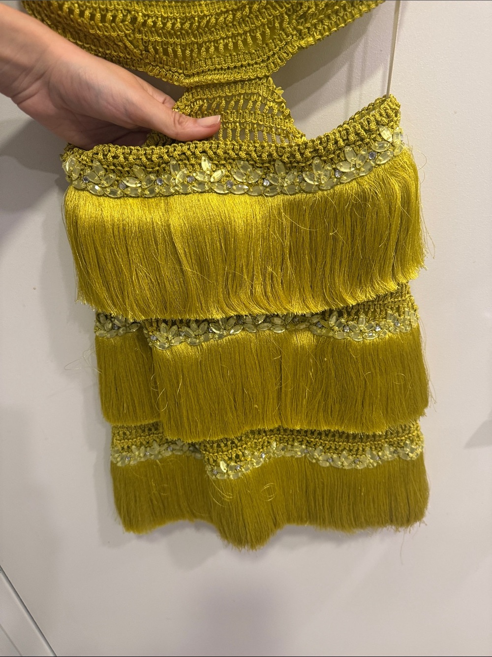 PatBO Yellow Fringe Crochet Camisole - Picture 7 of 7